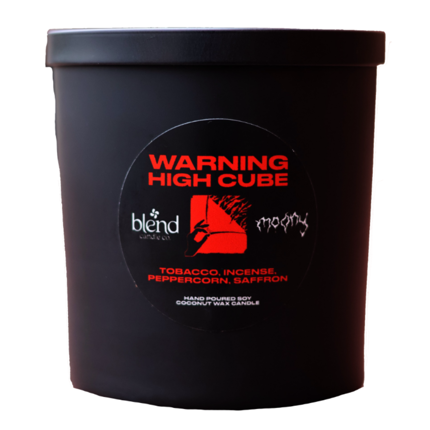 WARNING HIGH CUBE candle